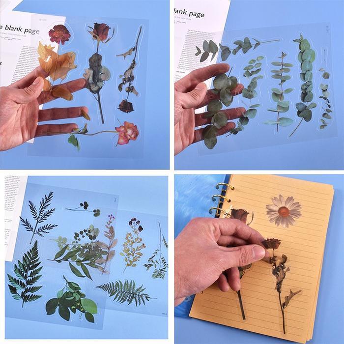 (Promo) Sticker Resin Besar Transparan Bunga & Daun Clear Stiker Isian Topping Filler Coaster Hiasan