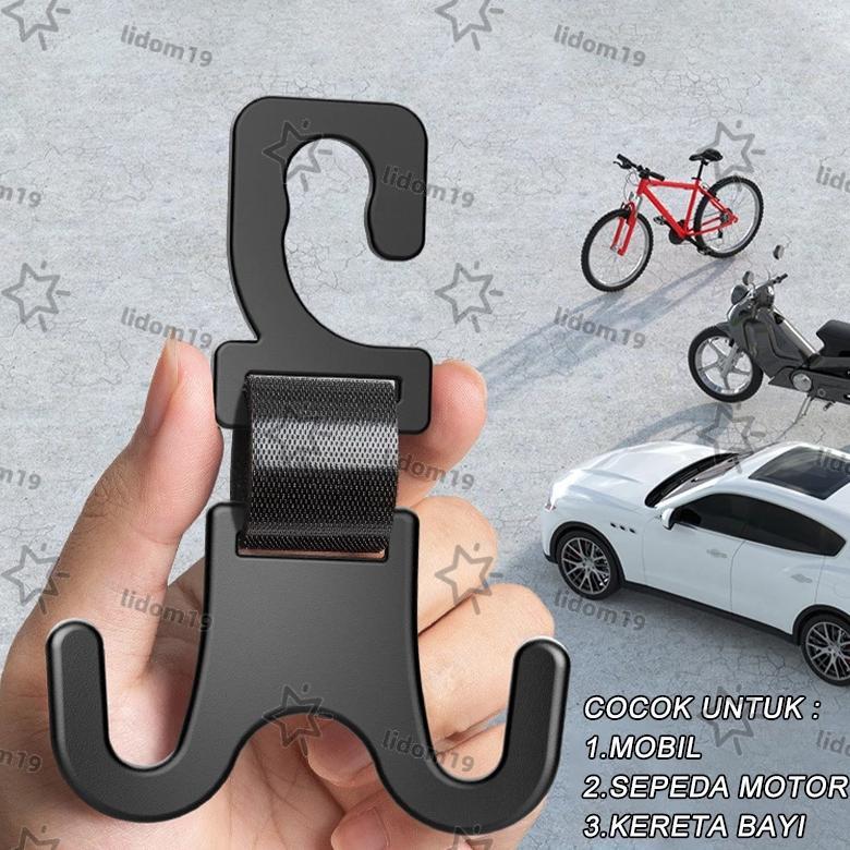 BIG PROMO Hanger Kursi Mobil Multifungsi Car Seat Hanger Hook Gantungan Kait Barang 2 sisi Mobil/Mot