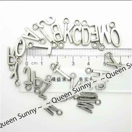 (Best Saller) Bandul Charm Huruf (Silver) Alfabet Alphabet Pendant Liontin Kalung Bestseller