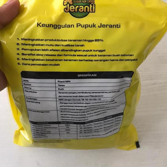 Grdx- Jeranti Pupuk Npk Tablet 18-10-14+2S 5 Kg Untuk Bunga Sayur & Buah Tingkatkan Produktivitas Ta