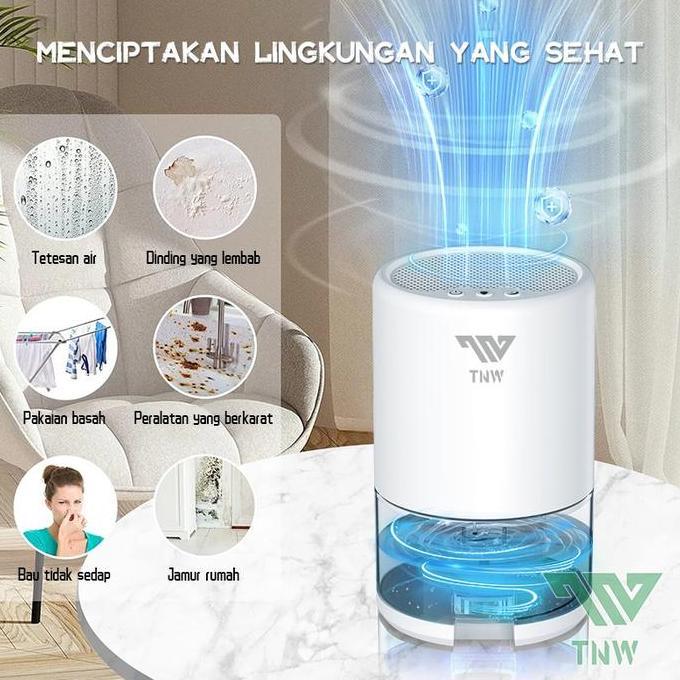 Wrefor- Tnw Hd10 Dehumidifier 1L Air Dryer 2 In 1 Air Purifier Portabel Dehumidifier Serap Air Penye