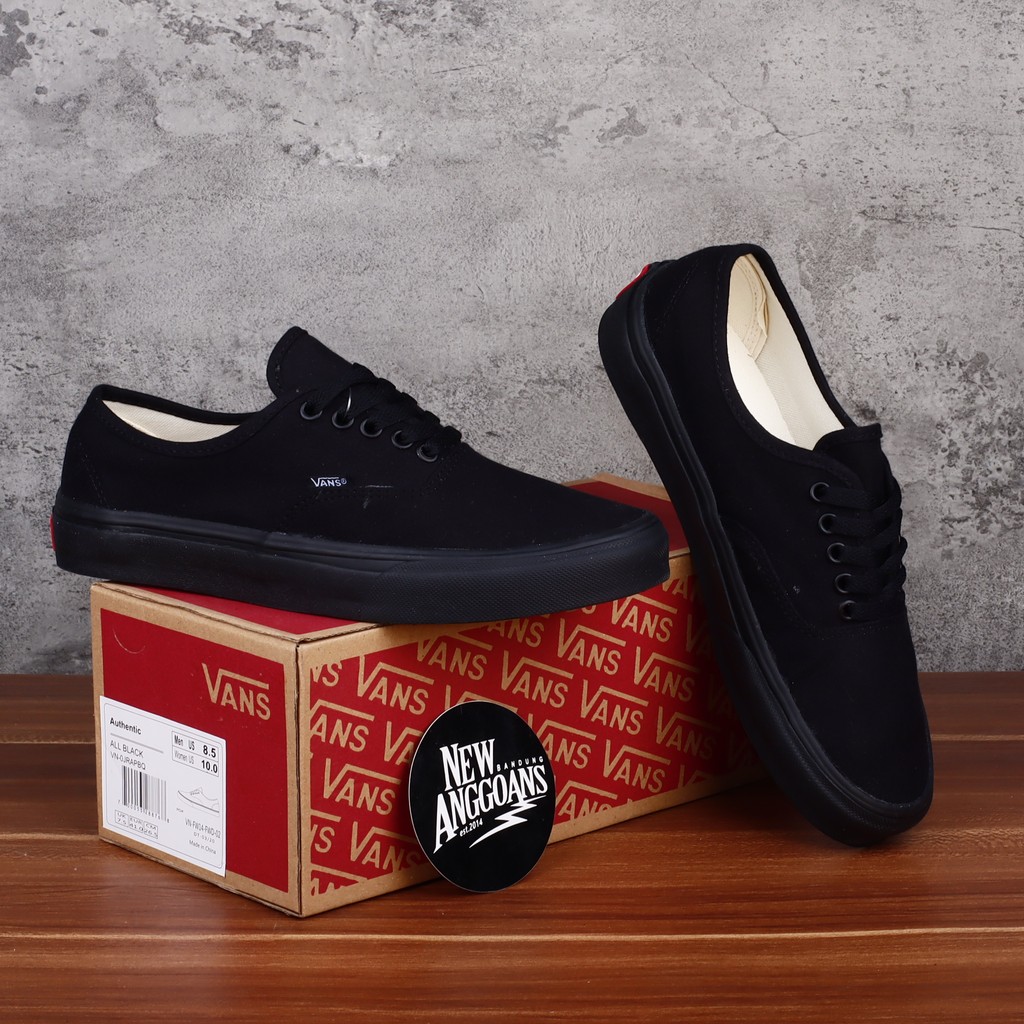 Sepatu Vans_Authentic Classic Full All Black Hitam Polos Dt Bnib