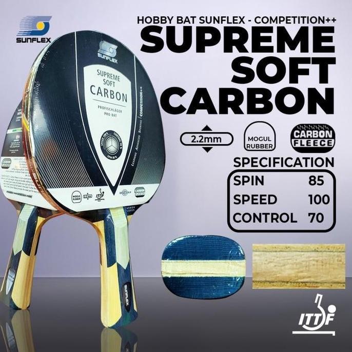 NEW Bet Pingpong Tenis Meja SUNFLEX SUPREME Soft Carbon Competition Original