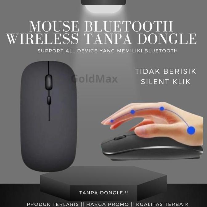 HARGA DISC - Mouse Bluetooth Wireless Tanpa Dongle Usb Silent
