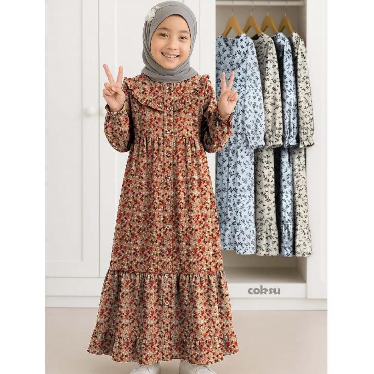 Hot Product Dias / Gamis Anak Perempuan Gamis Mix Rumbai (Non Hijab) Dress  Gamis Bunga Terbaru