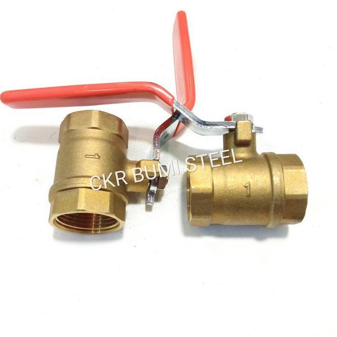 BALL VALVE 1" INCH KUNINGAN / STOP KRAN 1" INCH KUNINGAN