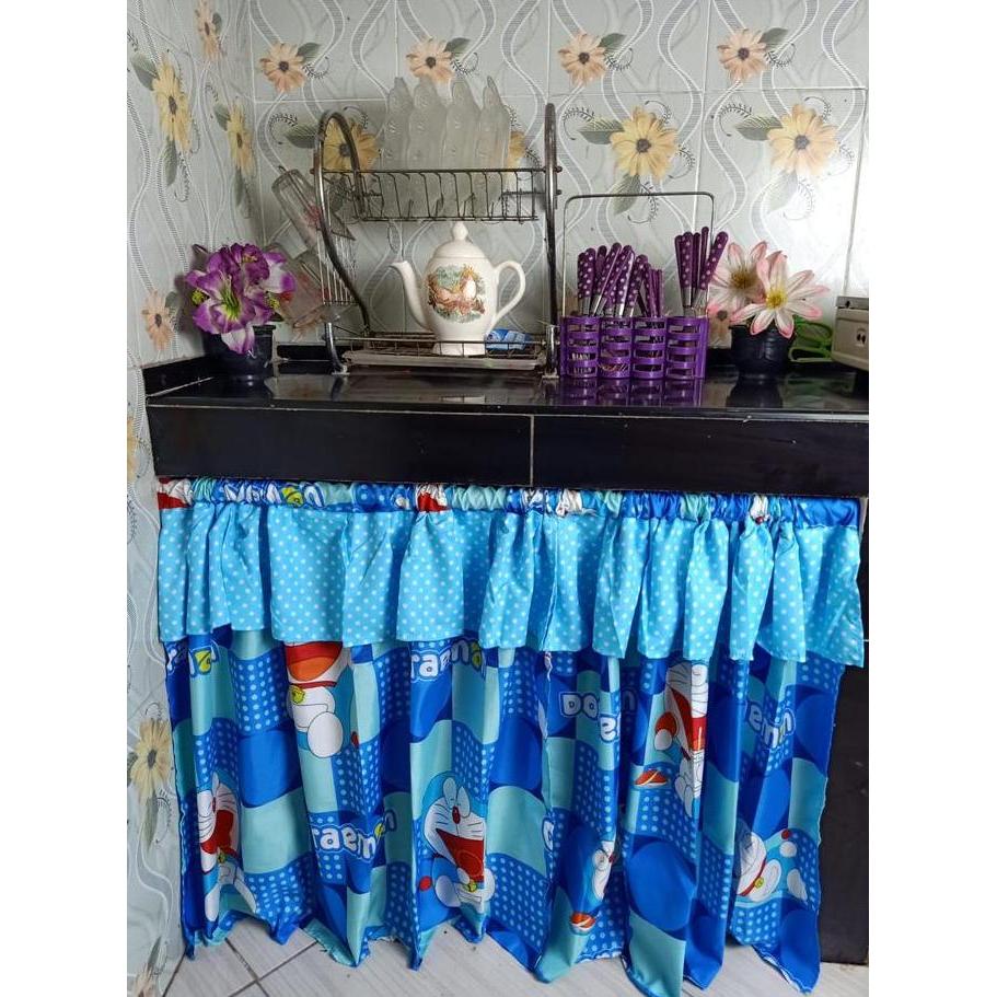 Dimari- Gorden Kolong Dapur Bahan Katun Hordeng Kain Korden