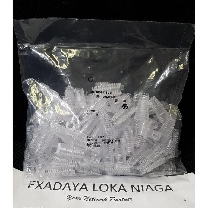 Inpoinpo- Amp Plugboot Cat6 Transparant Original Commscope Plug Boot Cat 6 Rj45 Pn : 2843033-3