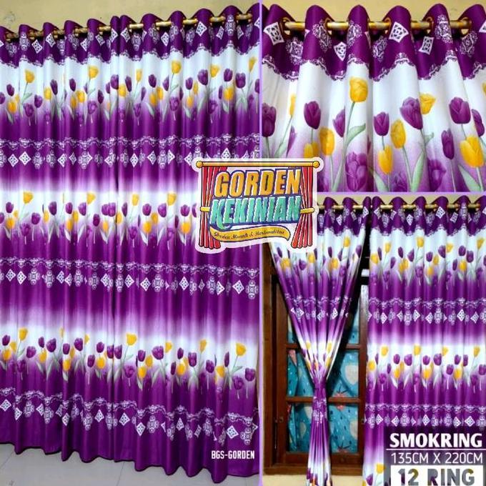 Dimari- Gorden Motif Bunga Tulip Hijau Ring 12 Gorden Bunga Tulip Hijau Gorden Tulip Hijau Gorden Sm