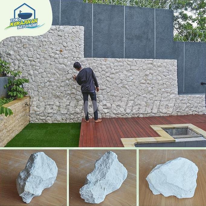 Batu Alam Dinding White Limestone Asli Dari Bali GOL