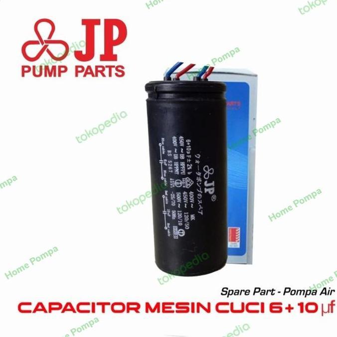 Kapasitor Mesin Cuci 6+10Uf Capasitor Jp Ready