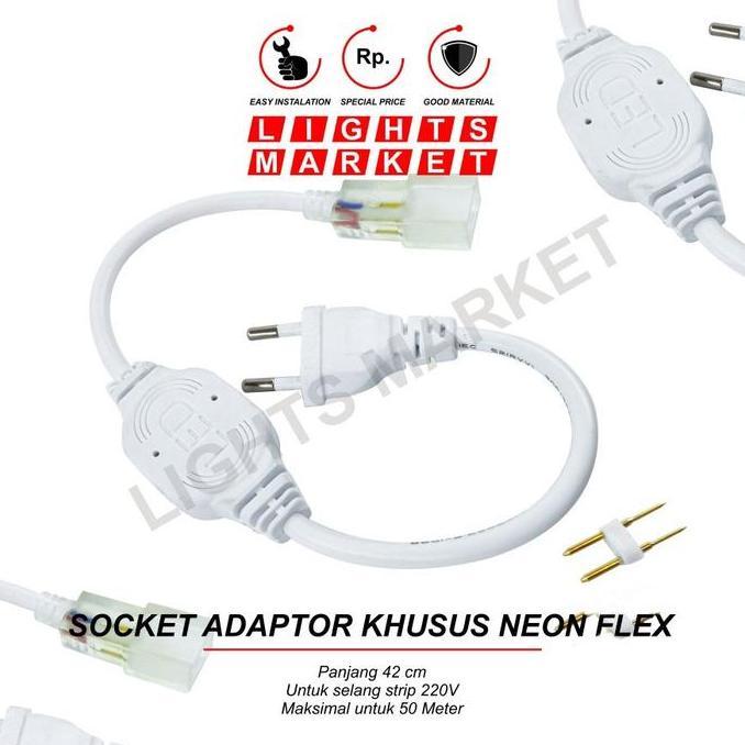 kabel colokan soket socket led strip lampu neon flex plus