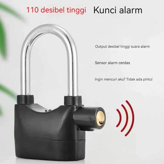 Gembok Sepeda Anti Maling/Gembok Ung Alarm Tahan Air/Gembok Anti Karat Dan Anti Maling/Cocok Untuk G