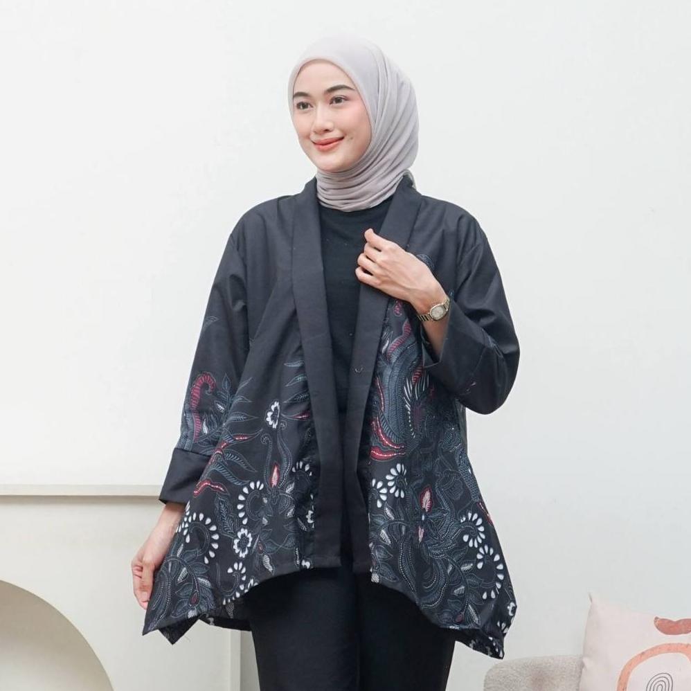PALING DICARI Granito.id - Outer Sakura Batik polimikro Kondangan Seragam kerja / Formee Outfit / le
