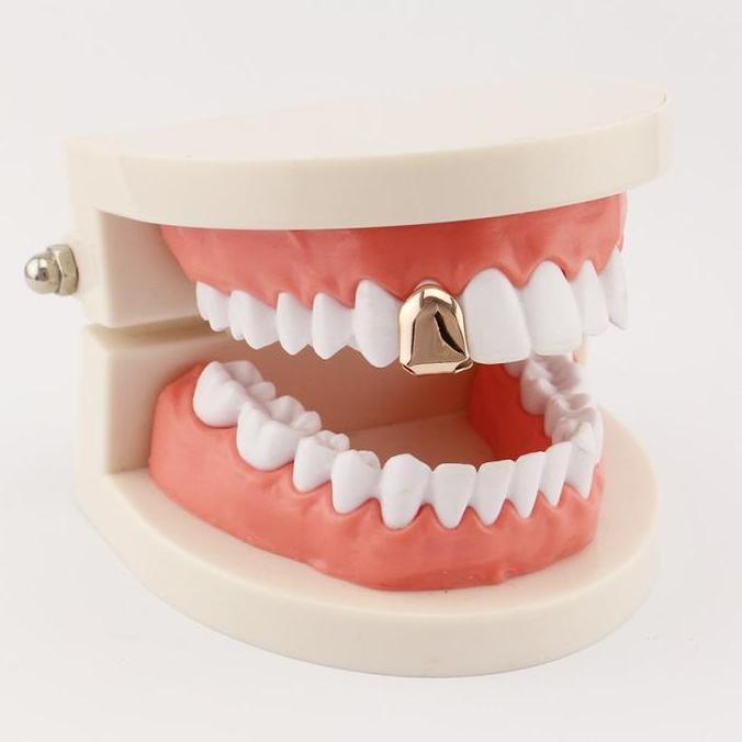 SOORIM Gigi Hiphop Aksesoris Hip Hop Gigi Silver Gigi Emas Gigi Palsu Warna Emas