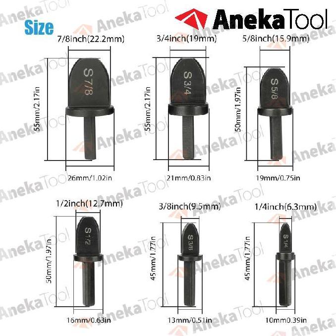 Teruss- Alat Perbesar Pipa Tube Expander Pipe Expander Kuningan Tembaga 6 Pcs