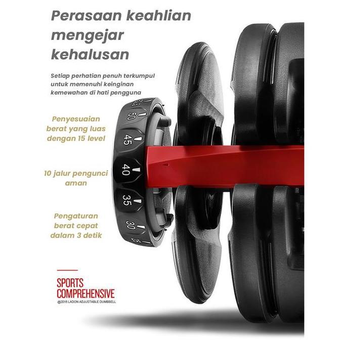 Adjustable Dumbell Barbell 2.5-24 Kg Dumbell Barbel Fitness Alat Fitness Set Peralatan