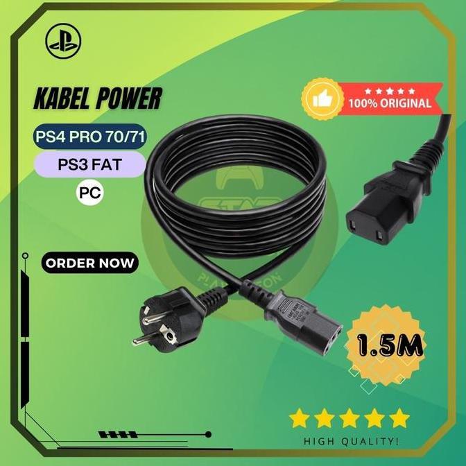 Kabel Power PS4 Pro Kabel Power original Ps4 Pro PS3 Fat