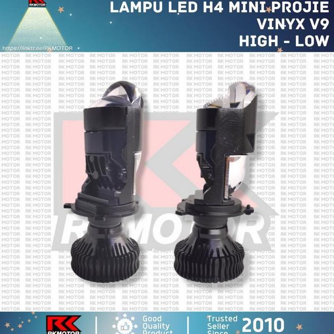 Lampu LED Vinyx V9 Projie H4 Mini Projector Lens Lensa Motor Mobil