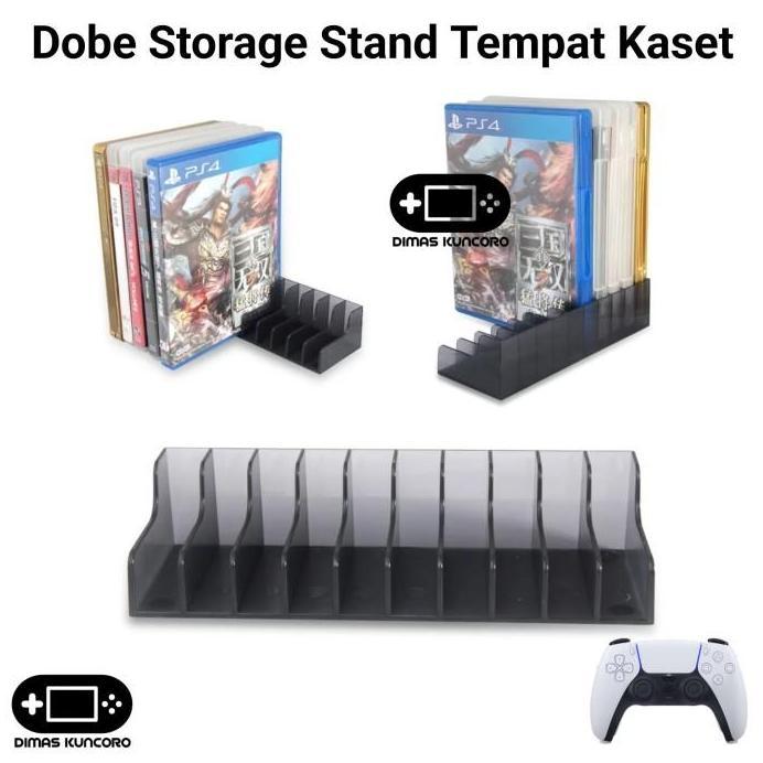 Dobe Storage Stand Tempat KASET game ps playstation 1 2 3 4 5 slim fat murah