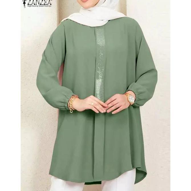 AI123 }} Atasan Wanita Lengan Panjang Model ZANZEA - Blus Wanita Kekinian - TunikWakaWanita - Baju H