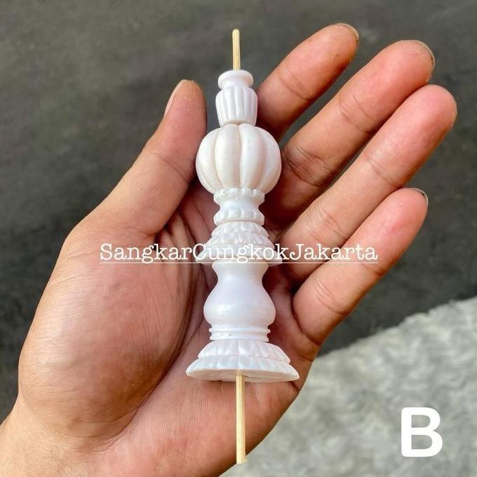 Bridwoi- Pion Ukir Sangkar Cungkok Pleci Bahan Resin Isi Crown Ukir