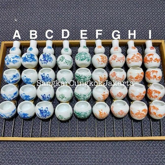 Bridwoi- Cepuk Keramik Kecil Pleci Kolibri 5Pcs Ori Vietnam