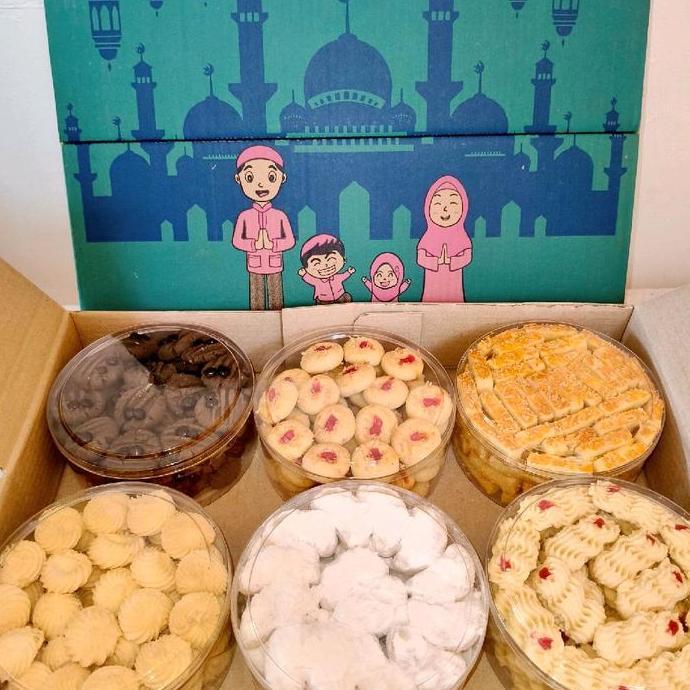 PAKET KUE KERING LEBARAN 1 Box isi 6 Toples PAS