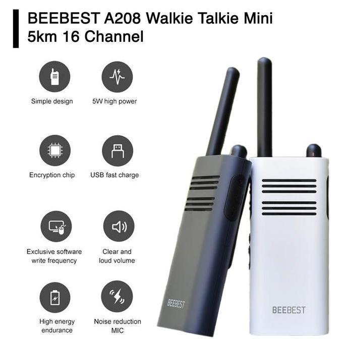 Handy Talky Walkie Talkie HT A208 5KM 16 Channel HT Minimalis