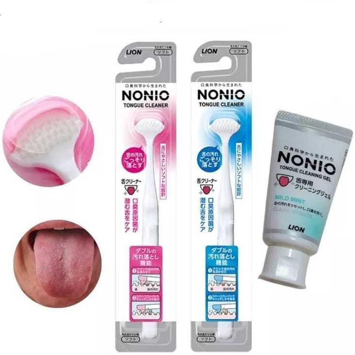 Pembersih lidah Lion Nonio Tongue Cleaner Tongue cleaning gel Original Jepang