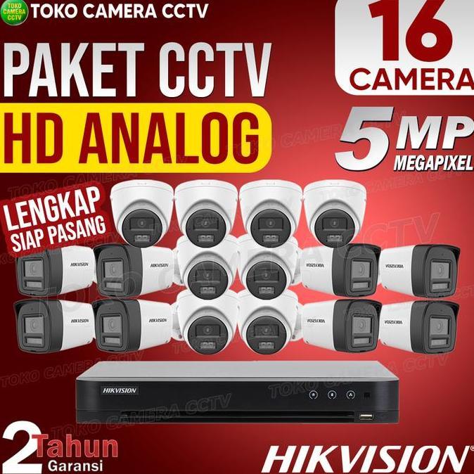 Agent- Paket Cctv Analog Hikvision 5Mp 16 Channel 16 Kamera