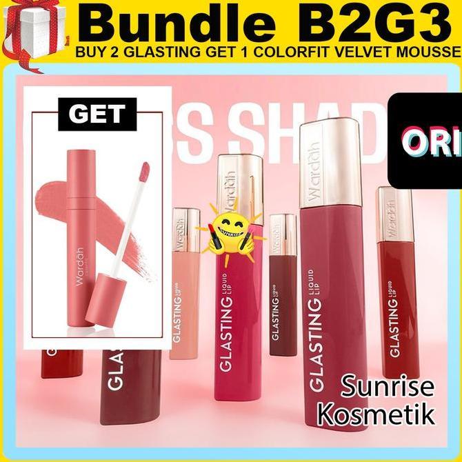Papupi- Wardah Glasting Liquid Lipstick Lipstik Ringan, Tidak Lengket, Transferproof Glazed Gloss Vi