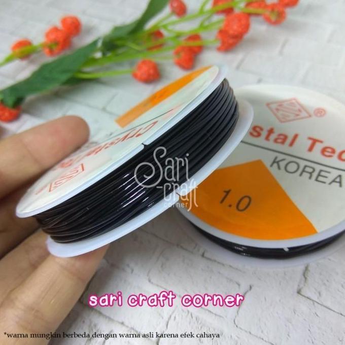 Senar Karet Crystal Tec Korea Hitam 1.0 Benang Tali Kenur Senar Karet