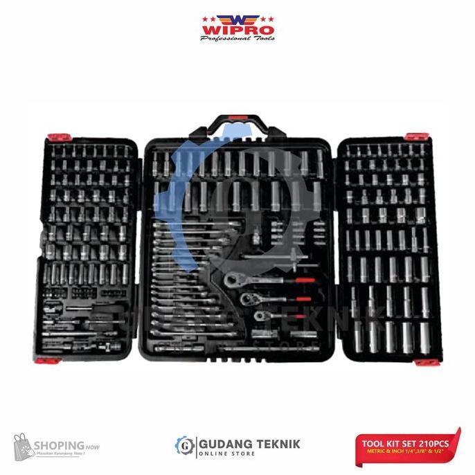 GRASSSTEKNO Tool Kit Kunci Set 210pcs WIPRO TS-210 / Tool Kit Socket Set 6PT