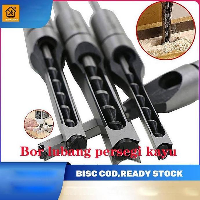 RETEKNO Square Mata Bor Perkayuan Lubang Persegi Pahat bor Woodworking Bor Alat Auger Mortising Paha