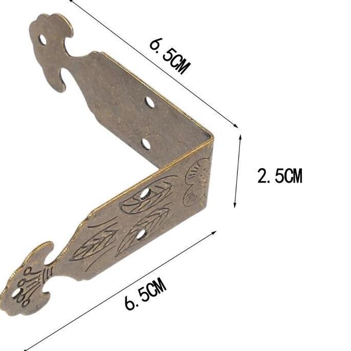 Verlainey 8Pcs Corner Decorative Protectors Pelindung Sudut Kotak Kayu Antik Siku Ornament Besi Dengan Baut