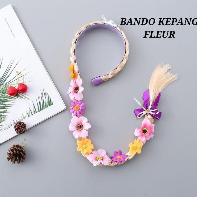 BAJUKIDDIE BANDO KEPANG FLEUR AKSESORIS RAMBUT WIG PRINCESS RAPUNZEL murah