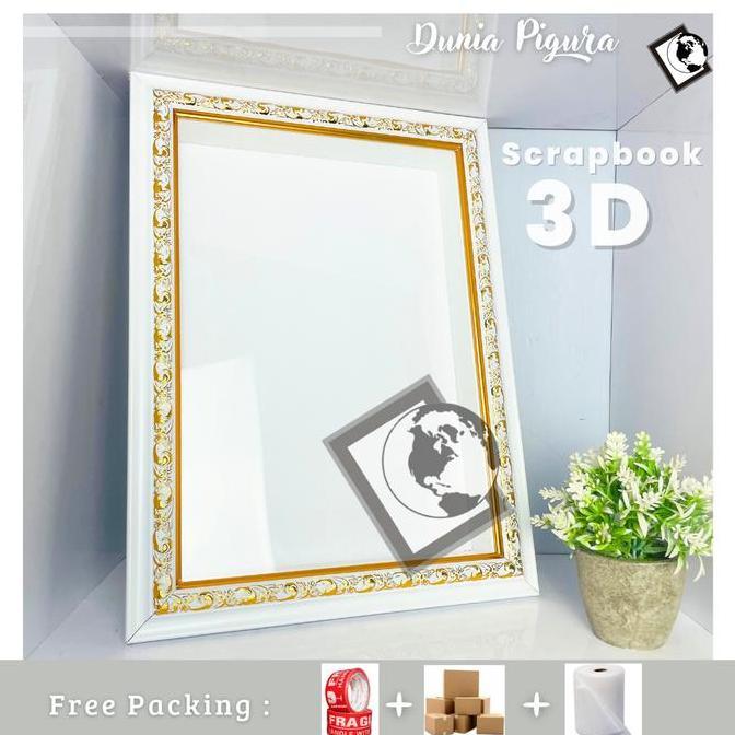 [MOTIF] Bingkai Mahar 3D Scrapbook A4 (21 x 30 cm) Variasi Ukir - Kedalaman 2,5cm, 3cm & 4,5cm - Den