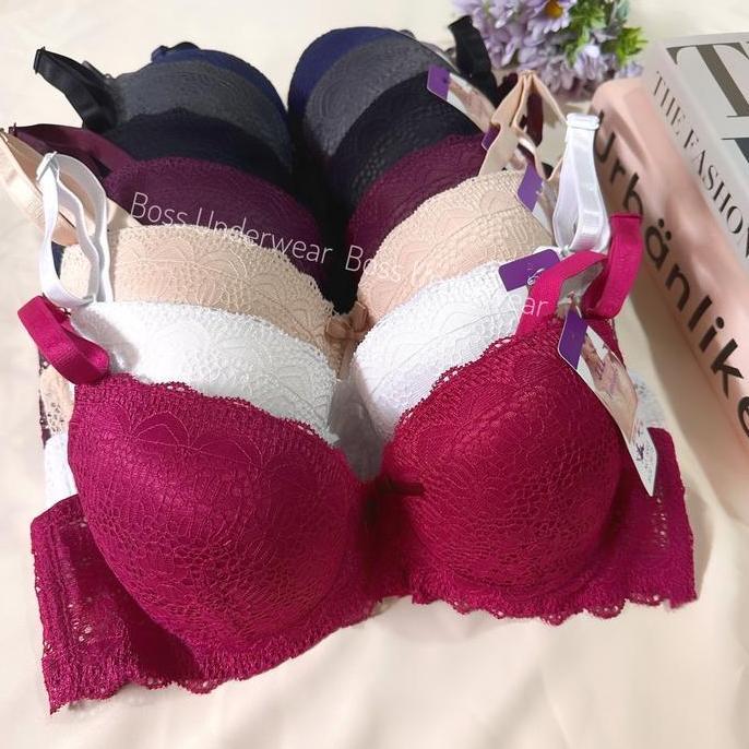 Bra Push Up, Bra Kawat, Bra Busa Tebal Brukat, Bra Import, Bh Kawat Brukat Bunga, Bh Kawat Busa Teba
