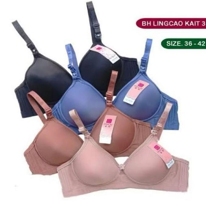 MD5 - 2Pcs BRA LINGCAO B5 BESAR KAIT 3 / BH LINGCAO TANPA KAWAI CUP SEDANG ORIGINAL LING CAO B5 Busa