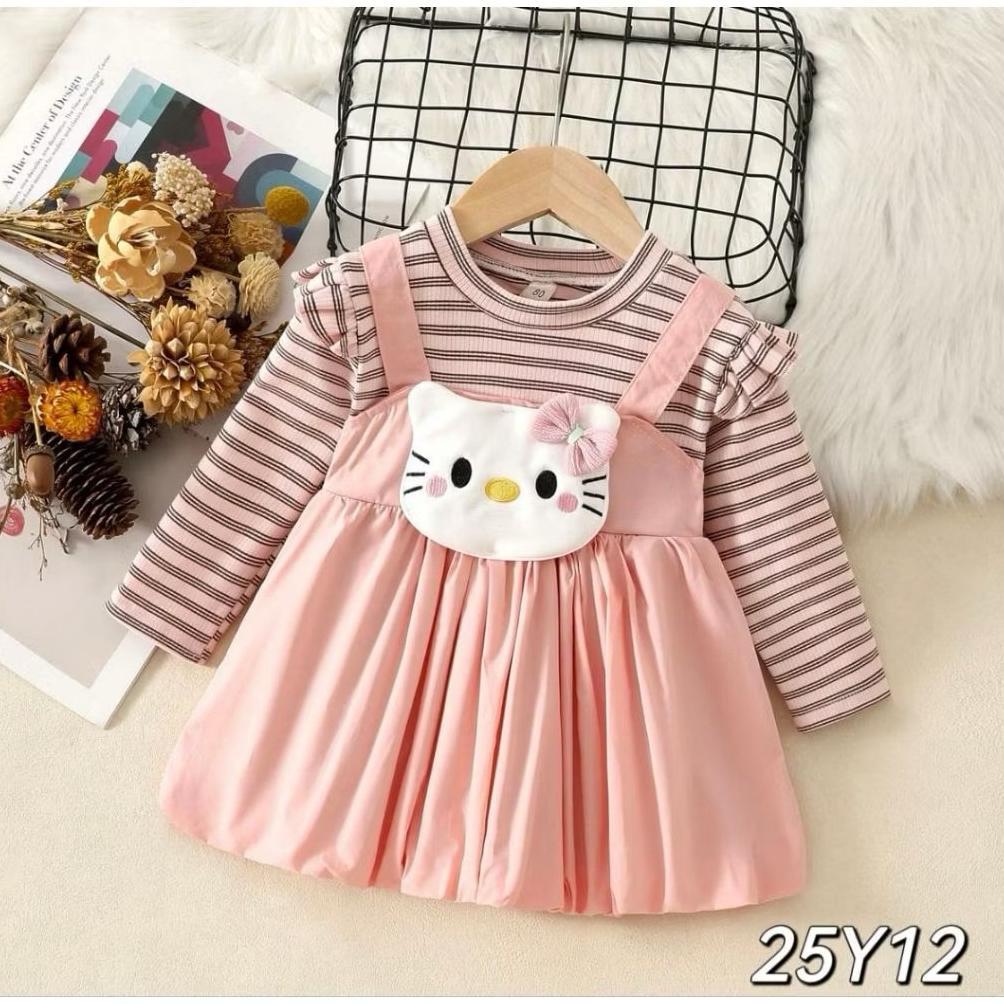 INESRA - DRES ANAK PEREMPUAN MODEL BALON UNTUK USIA 4 bulan - 4 tahun BAJU ANAK MOTIF BONEKA CANTIK