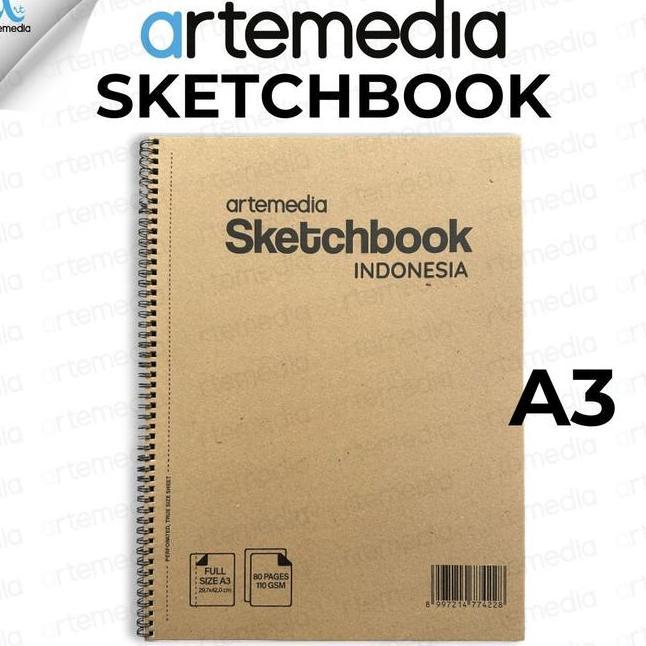 Artemedia Sketchbook Spiral A3 Buku Sketsa Pensil Pensil Charcoal Drawing Pen