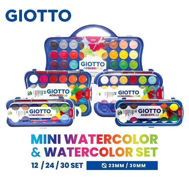 Giotto Acquerelli Watercolor Cake Blo Paint Set Cat Air Padat