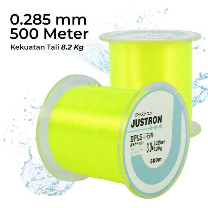 Fishx- Senar Justron Ukuran 0,28 Kekuatan 8,2Kg / Senar Pancing Nylon 500M / Senar Anti Melinting Da