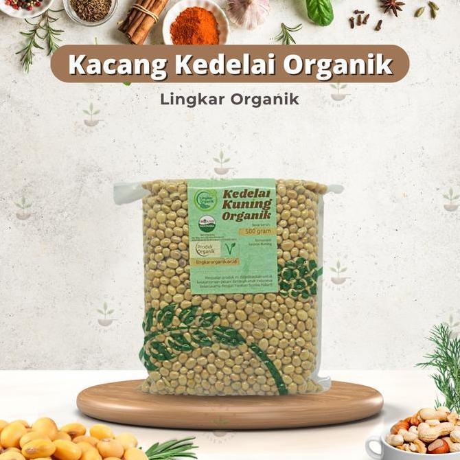 Lazatos- Lingkar Organik Kacang Kedelai Kuning 500Gr - Kacang Kedelai Organik