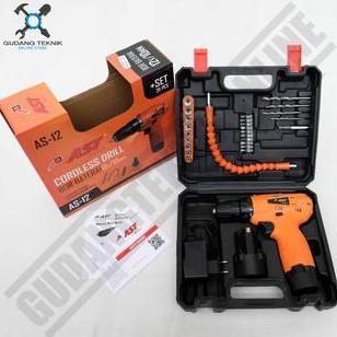 NUNNALLY Mesin Bor Cordless AST 12V AS12 - Bor baterai 10mm AST 12 Volt AS-12