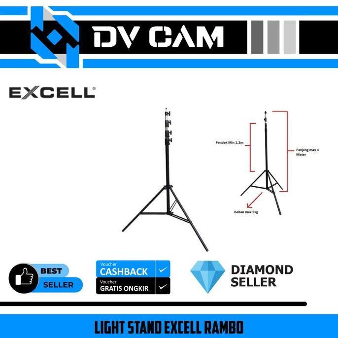 BEBAS ONGKIR - Light Stand Excell Rambo - Excell Light Stand Rambo - Tiang Lampu