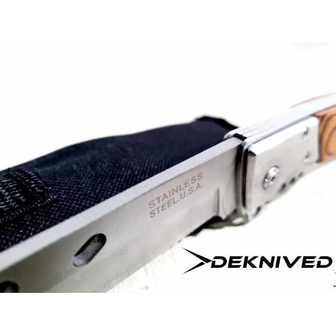 Pisau Lipat Survival Outdoor Besar USA Stainless Steel " Deknived " Terlaris