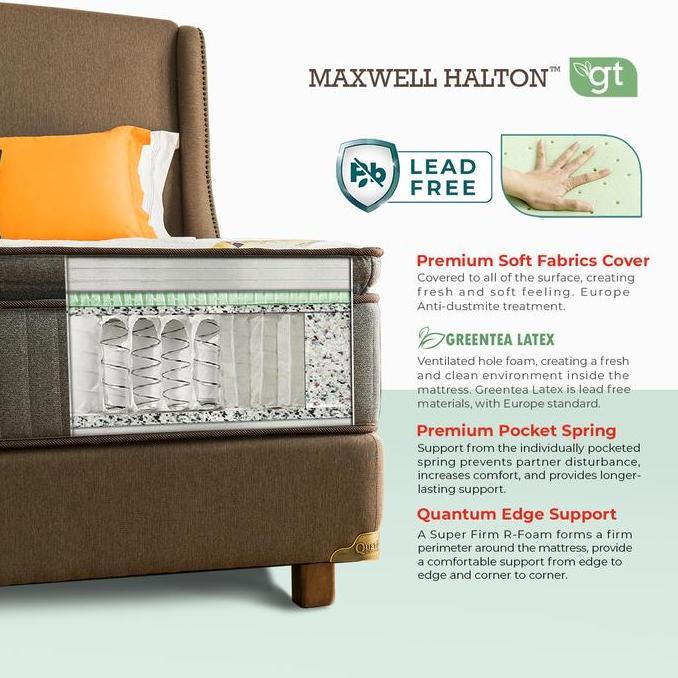 Quantum Springbed Maxwell Halton Greentea Latex (TERBAIK) (TERBARU) (TERMURAH)