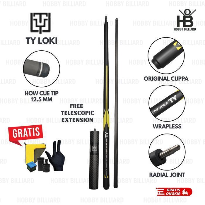 Fury Ty Loki Carbon + Extension Cue Stick Play Billiard